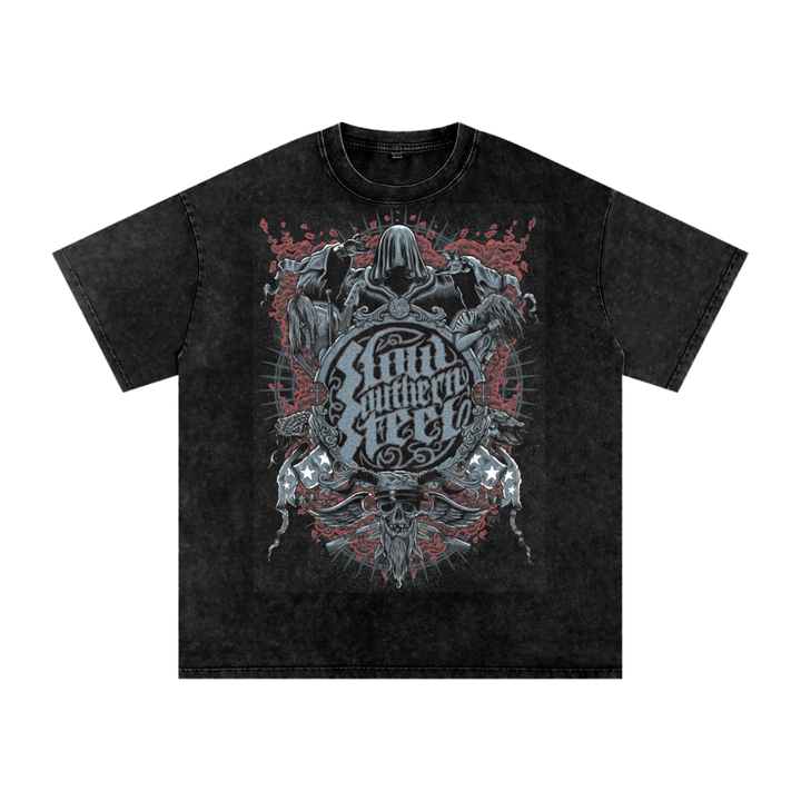 Slow Southern Steel Acid Wash Oversize T-Shirt