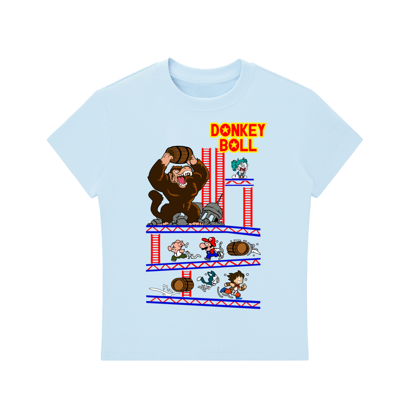 Dragonball x Donkey Kong Parody Essential Bodycon Crewneck T-Shirt
