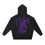 Solo Leveling Contrast Tape Raw Edge Double Layered Zip Hoodie