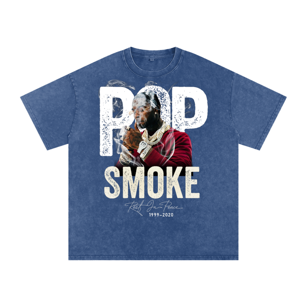 Pop Smoke Acid Wash Oversize T-Shirt