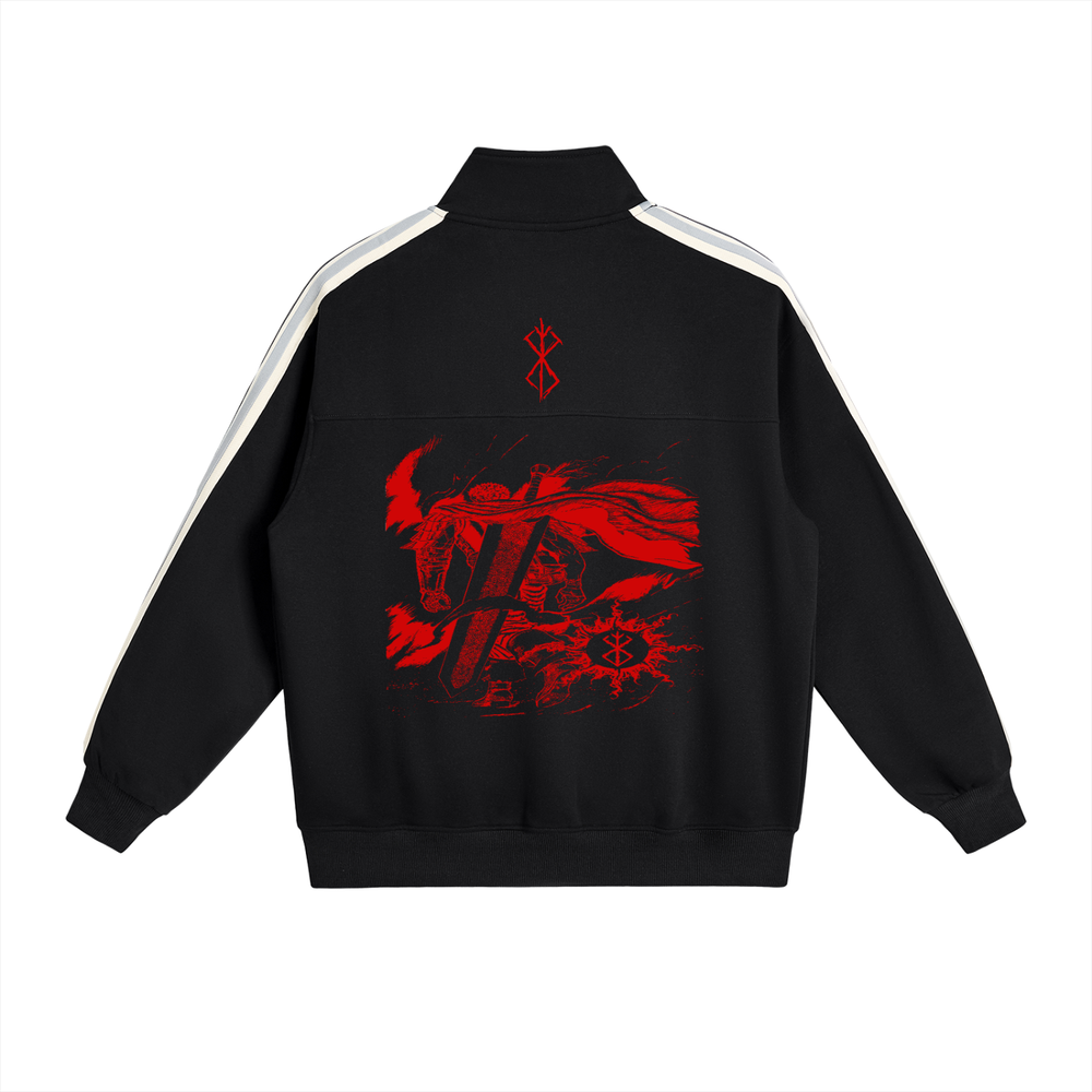 Berserk Contrast Side-Stripe Stand Collar  Jacket