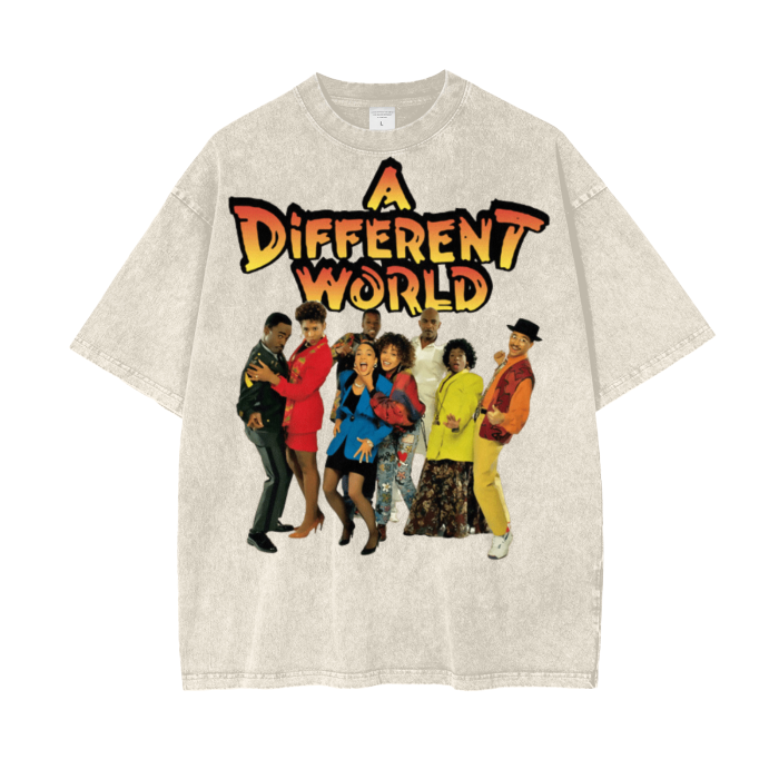 A different world Acid Wash Oversize T-Shirt