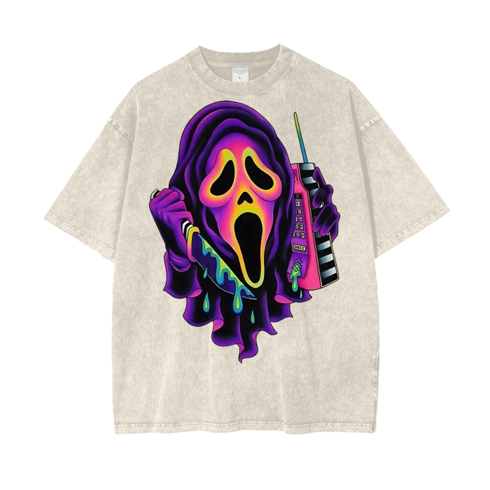 Ghostface Acid Wash Oversize T-Shirt