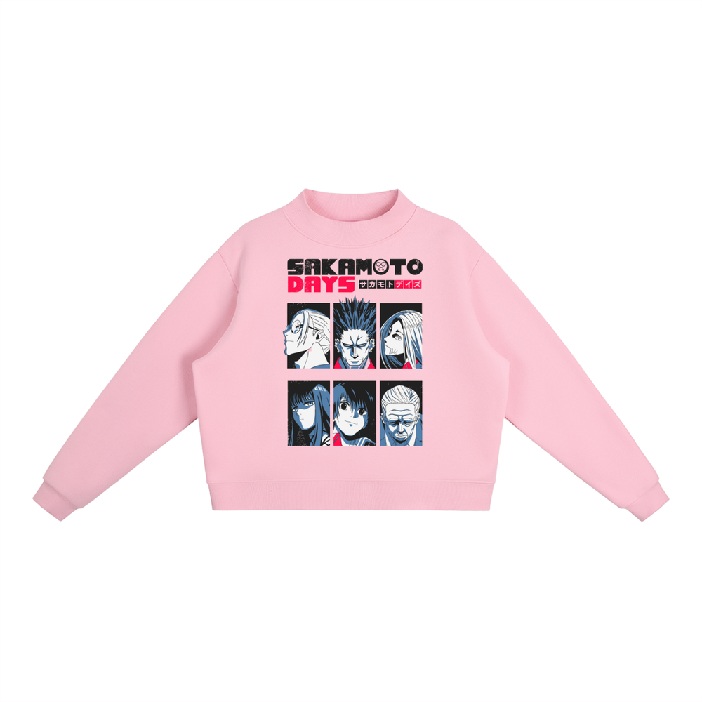 Sakamoto Days Essential Fleece Mid-Neck Crew Sweatshirt