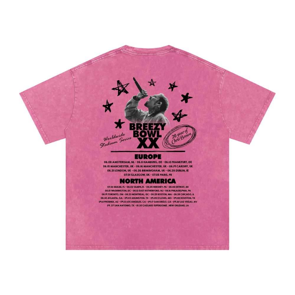 Chris Brown Breezy Bowl Acid Wash Oversize T-Shirt