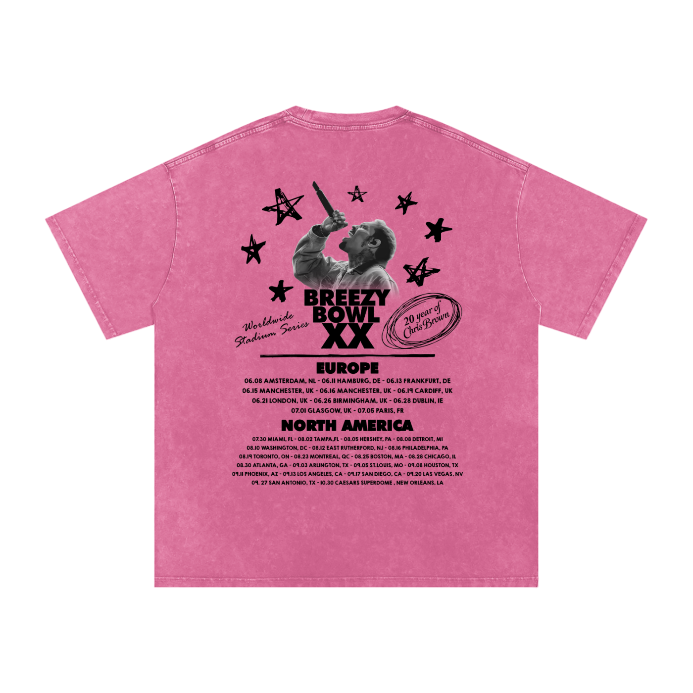 Chris Brown Breezy Bowl Acid Wash Oversize T-Shirt