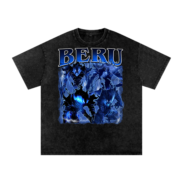 Beru Solo Leveling Acid Wash Oversize T-Shirt