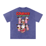 Courage the cowardly dog Acid Wash Oversize T-Shirt