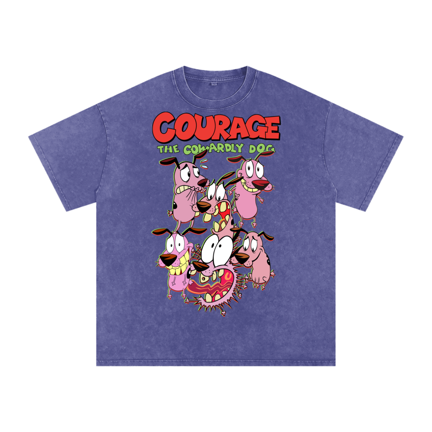Courage the cowardly dog Acid Wash Oversize T-Shirt