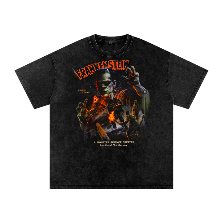 Frankenstein Acid Wash Oversize T-Shirt