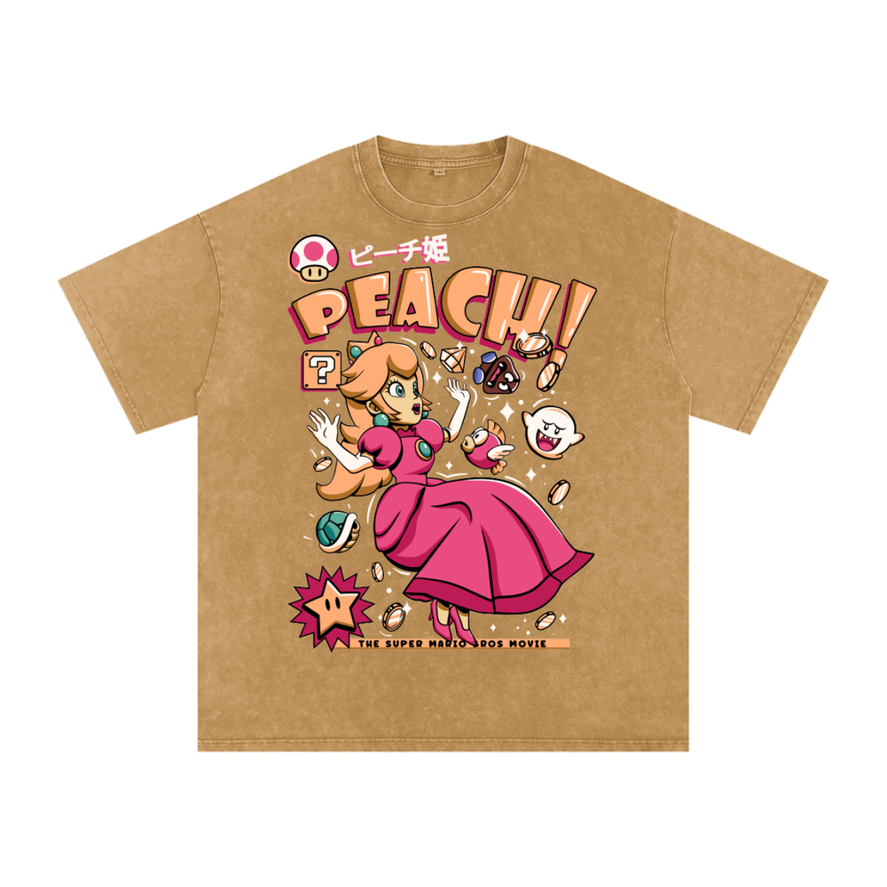 Peach Acid Wash Oversize T-Shirt
