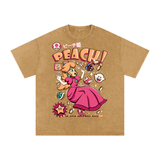 Peach Acid Wash Oversize T-Shirt