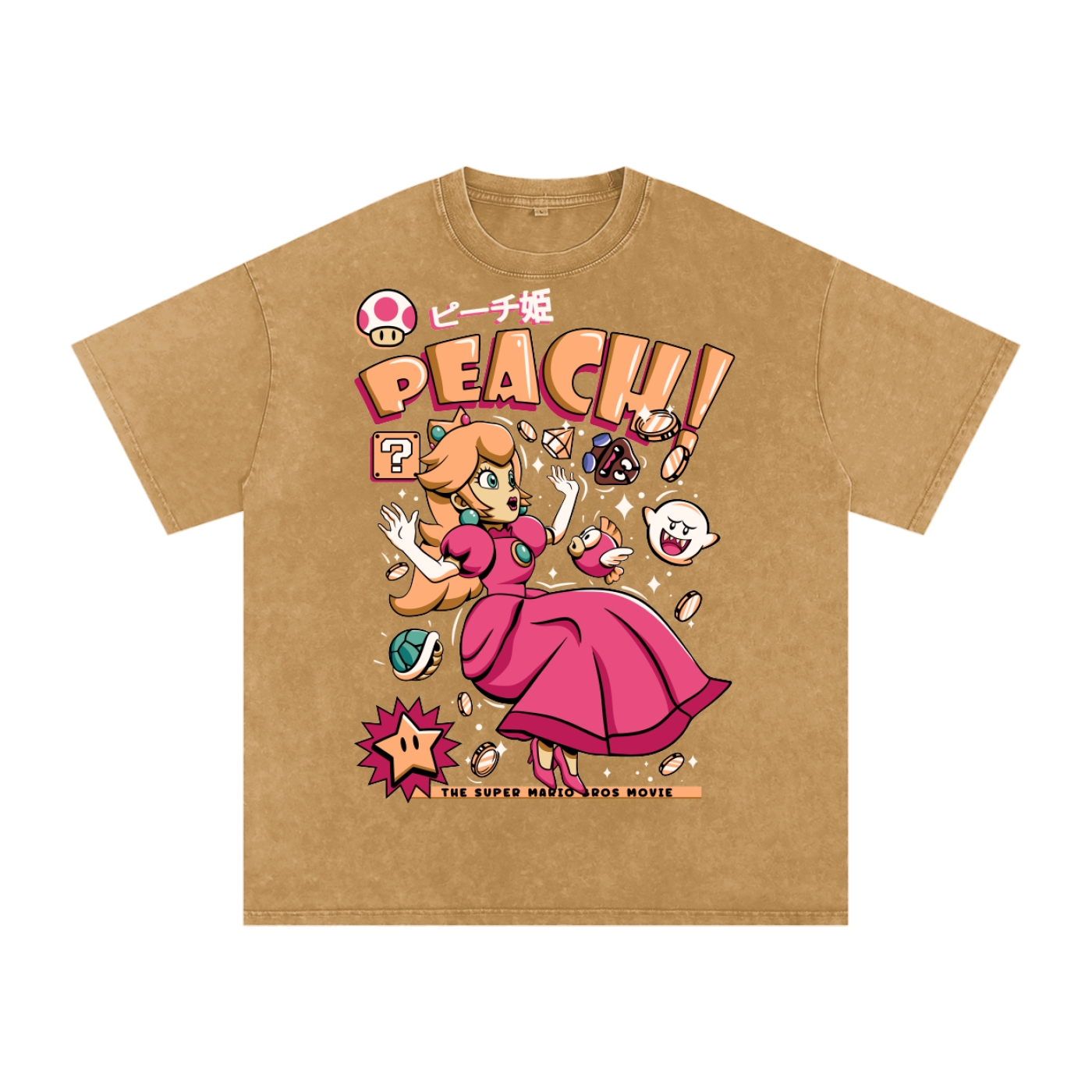 Peach Acid Wash Oversize T-Shirt