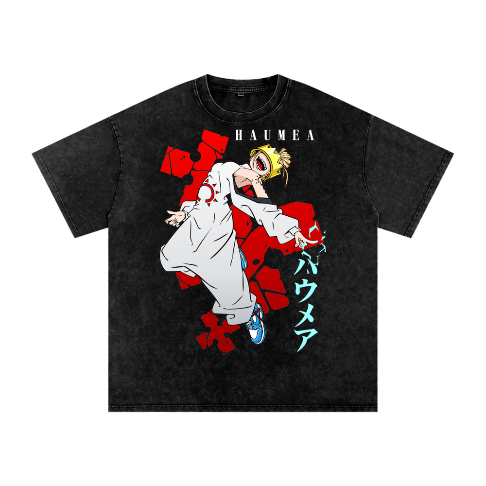 Haumea Fire Force Acid Wash Oversize T-Shirt