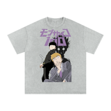 Mob psycho 100 Acid Wash Oversize T-Shirt