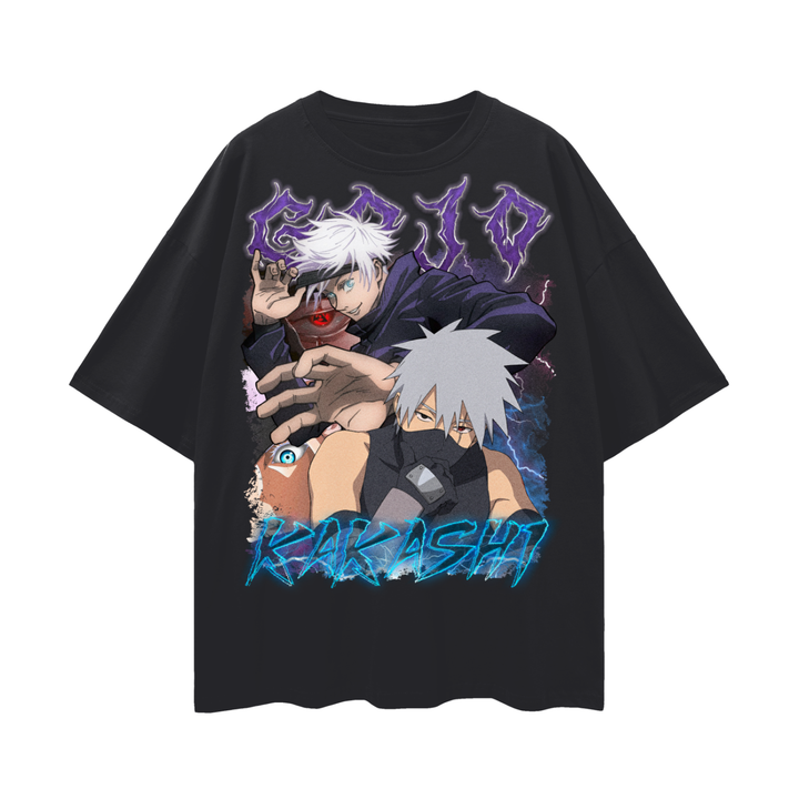 Gojo x Kakashi Oversize Deep Drop Shoulder Tee