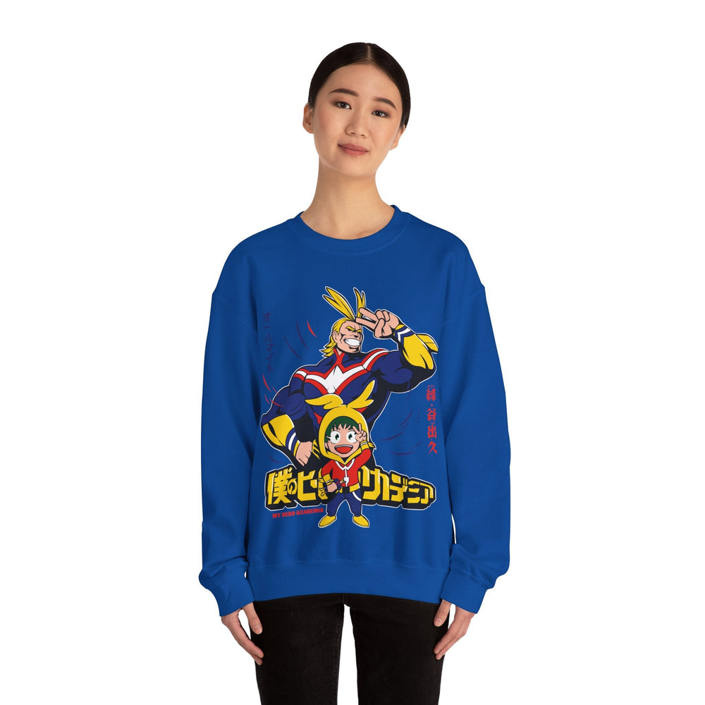 All Might and Deku Heavy Blend Crewneck Sweatshirt Printify