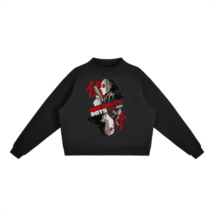 Sakamoto Days Essential Fleece Mid-Neck Crew Sweatshirt
