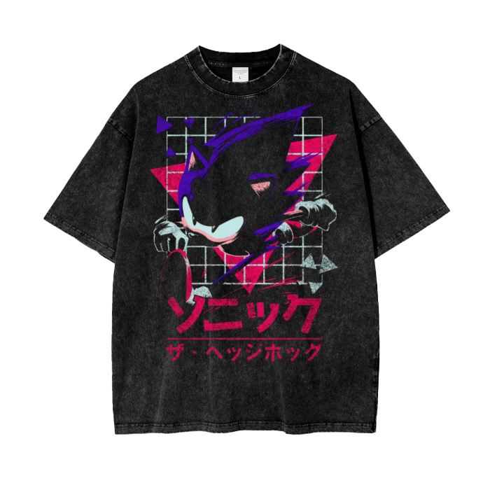 Sonic Acid Wash Oversize T-Shirt - 