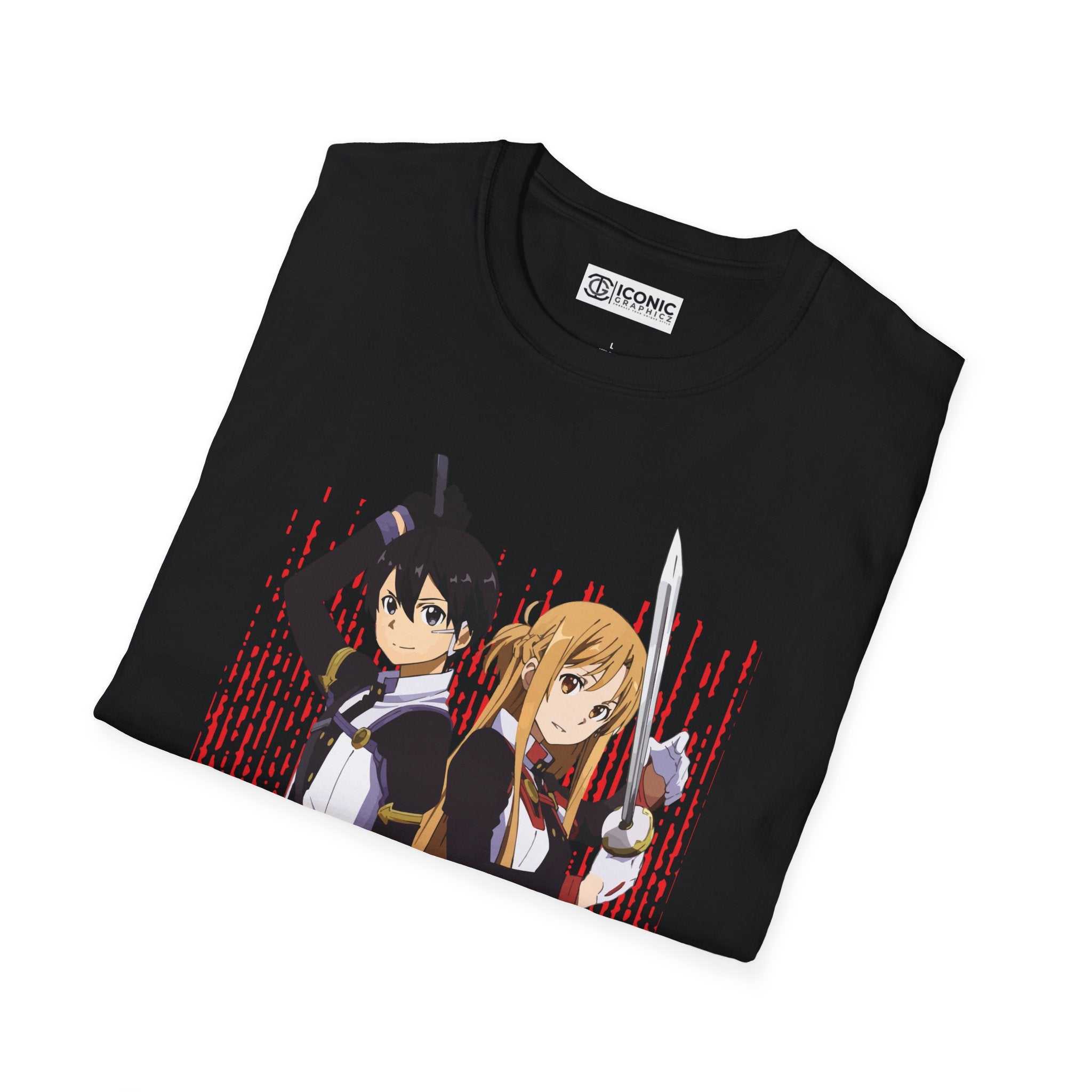 Kirito & Asuna Unisex Softstyle T-Shirt - IGZ Clothing 