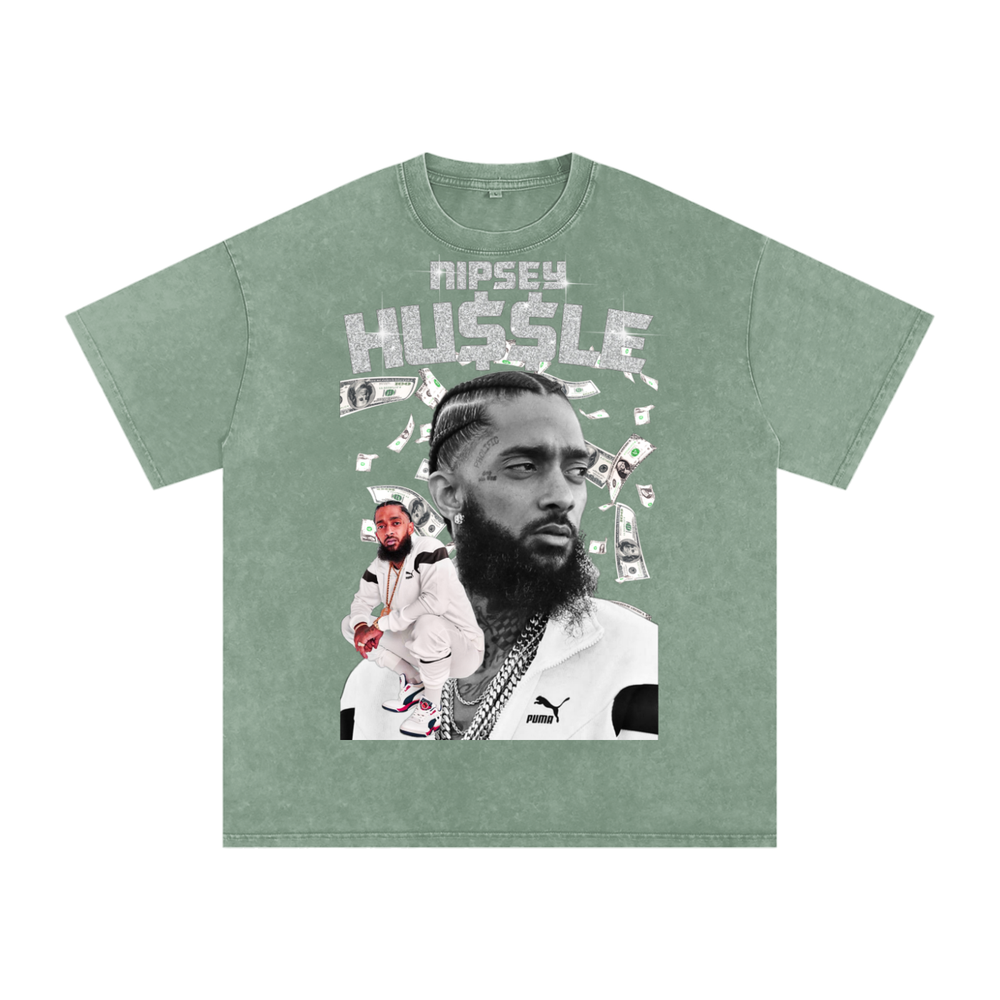 Nipsey Hustle Acid Wash Oversize T-Shirt