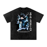 Jin Woo Solo Leveling Acid Wash Oversize T-Shirt