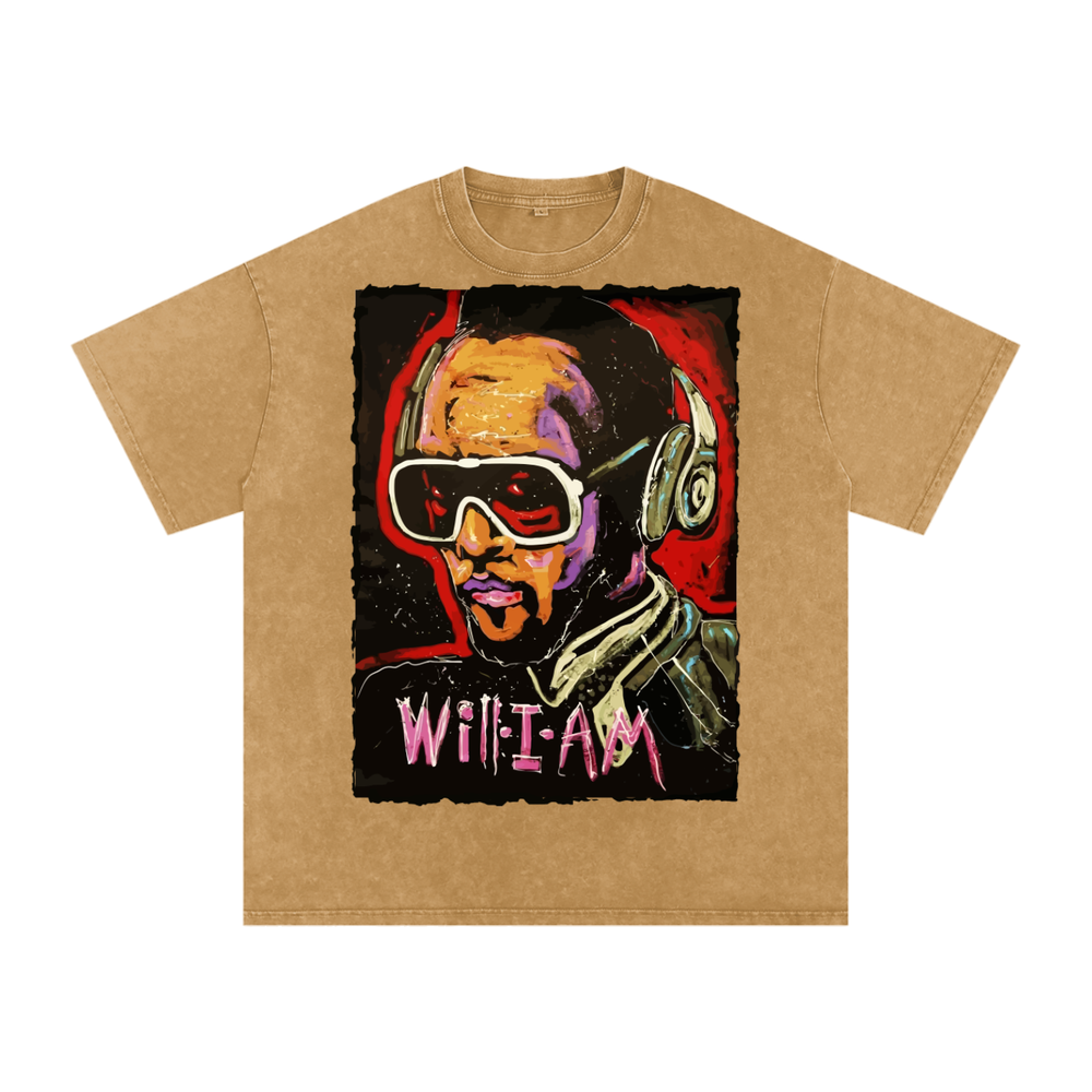 Will -I-am Acid Wash Oversize T-Shirt
