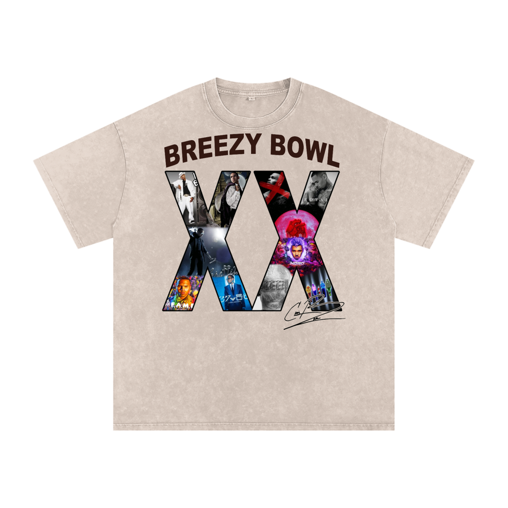 Chris Brown Breezy Bowl Acid Wash Oversize T-Shirt