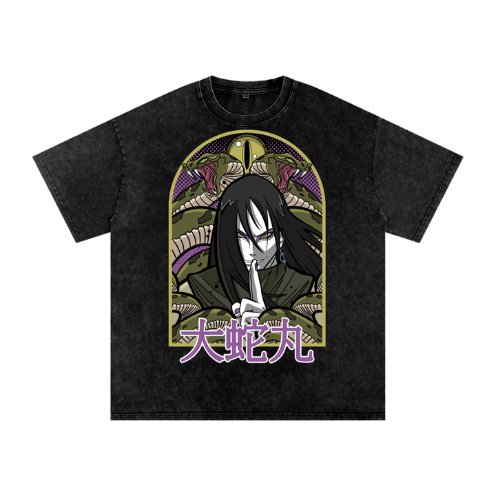 Orochimaru Naruto Acid Wash Oversize T-Shirt