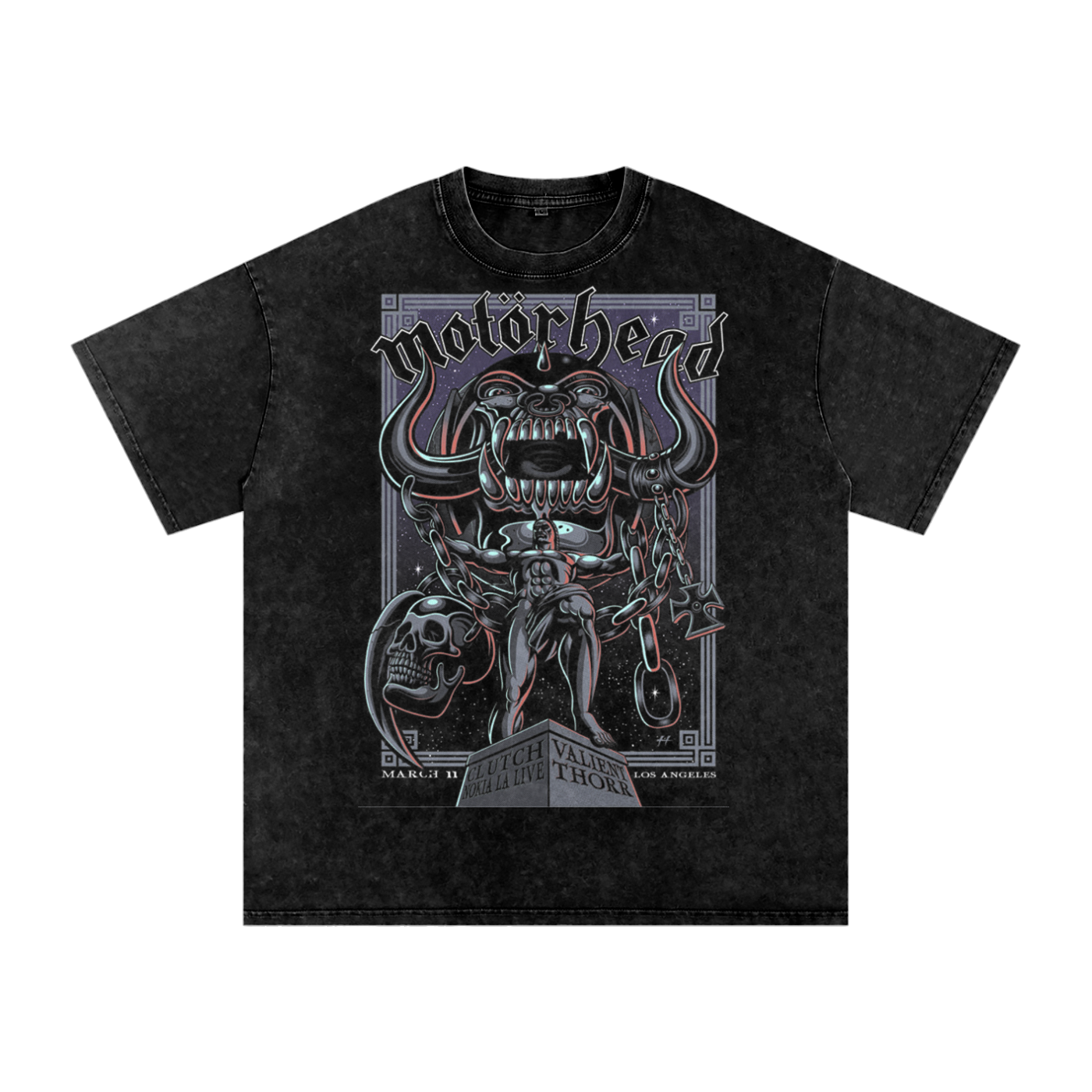 Motorhead Acid Wash Oversize T-Shirt