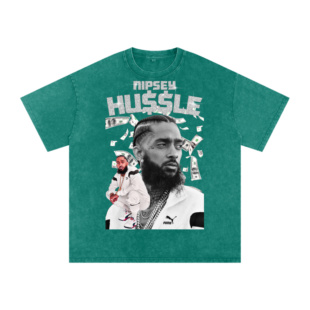 Nipsey Hustle Acid Wash Oversize T-Shirt