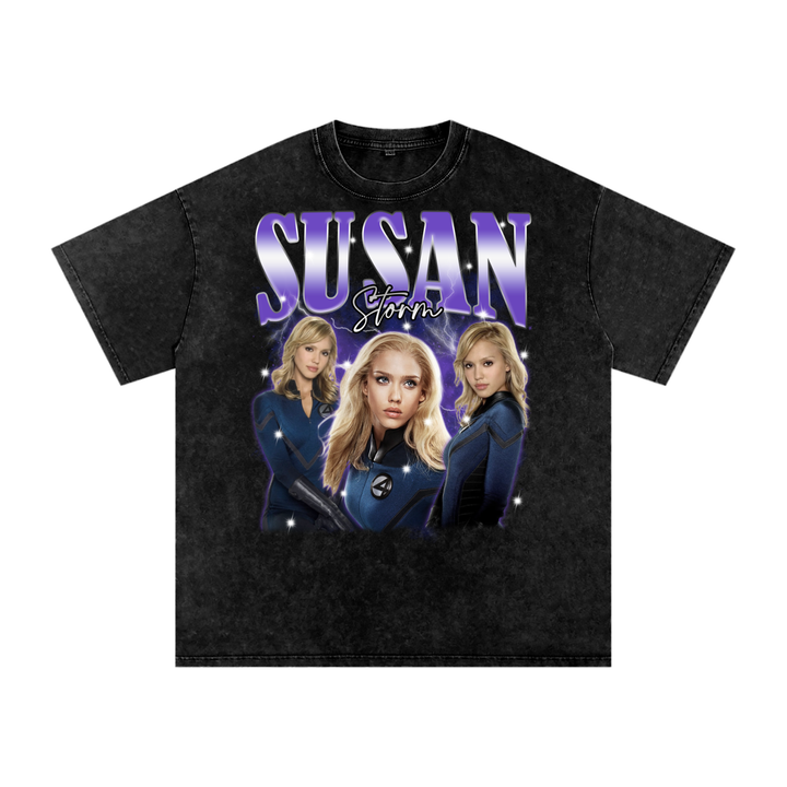 Fantastic Four Acid Wash Oversize T-Shirt
