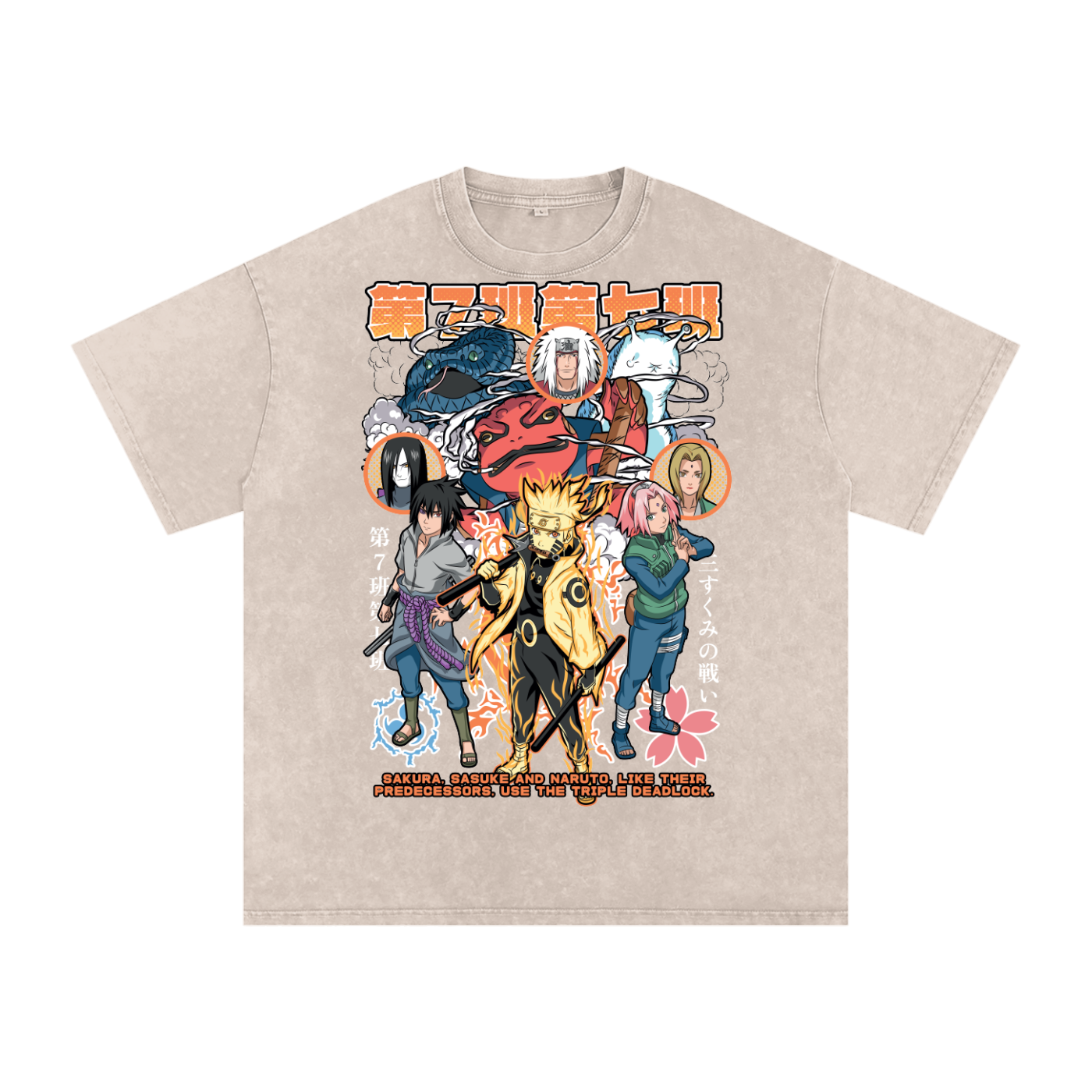Naruto Shippuden Acid Wash Oversize T-Shirt