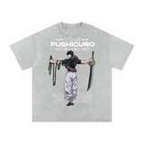 Toji Jujitsu Kaisen Acid Wash Oversize T-Shirt