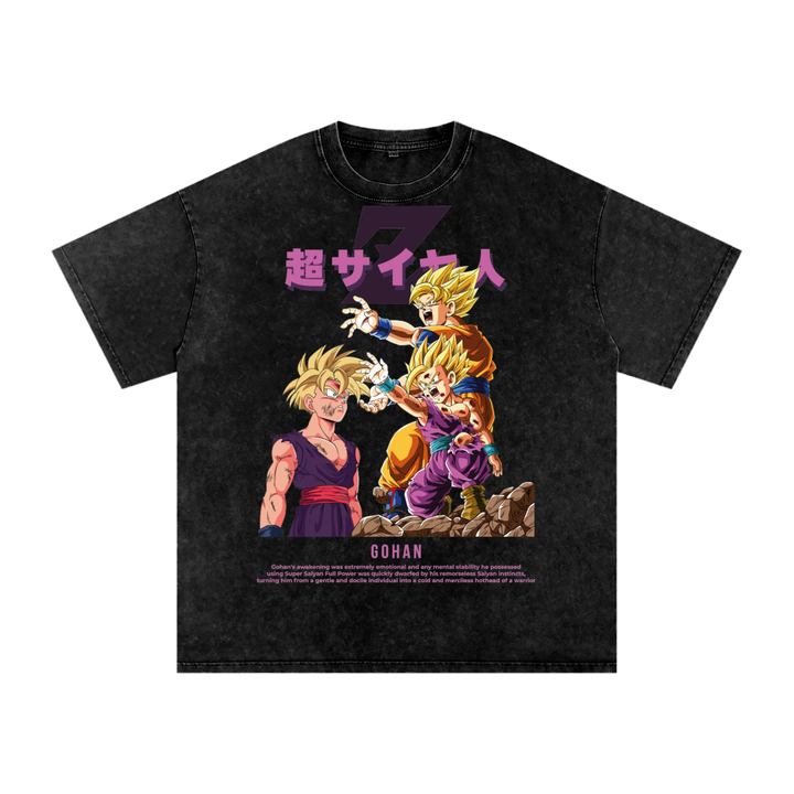 Gohan x Goku Dragon ball Acid Wash Oversize T-Shirt