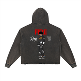 Shinra Fireforce Vintage Washed Frayed-Hem Hoodie