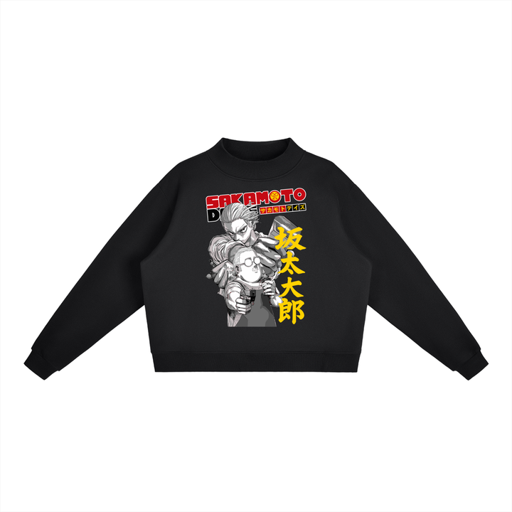 Sakamoto Days Essential Fleece Mid-Neck Crew Sweatshirt
