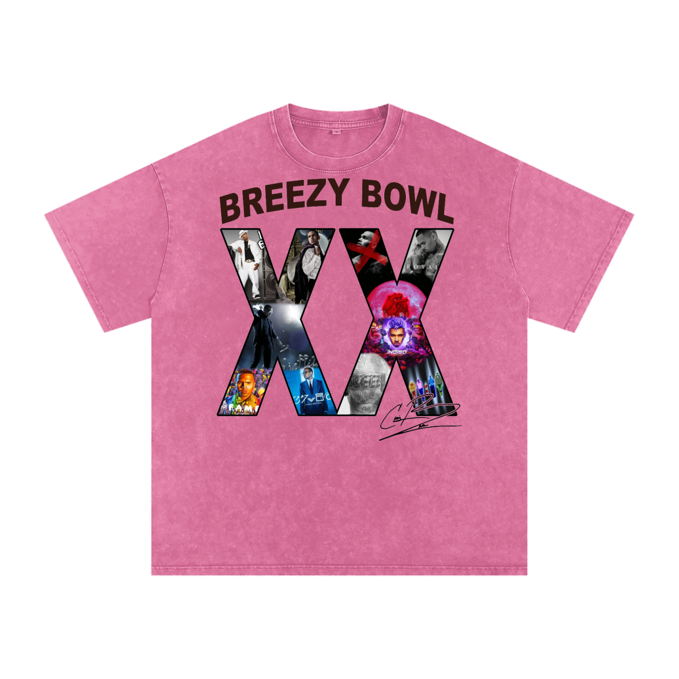 Chris Brown Breezy Bowl Acid Wash Oversize T-Shirt