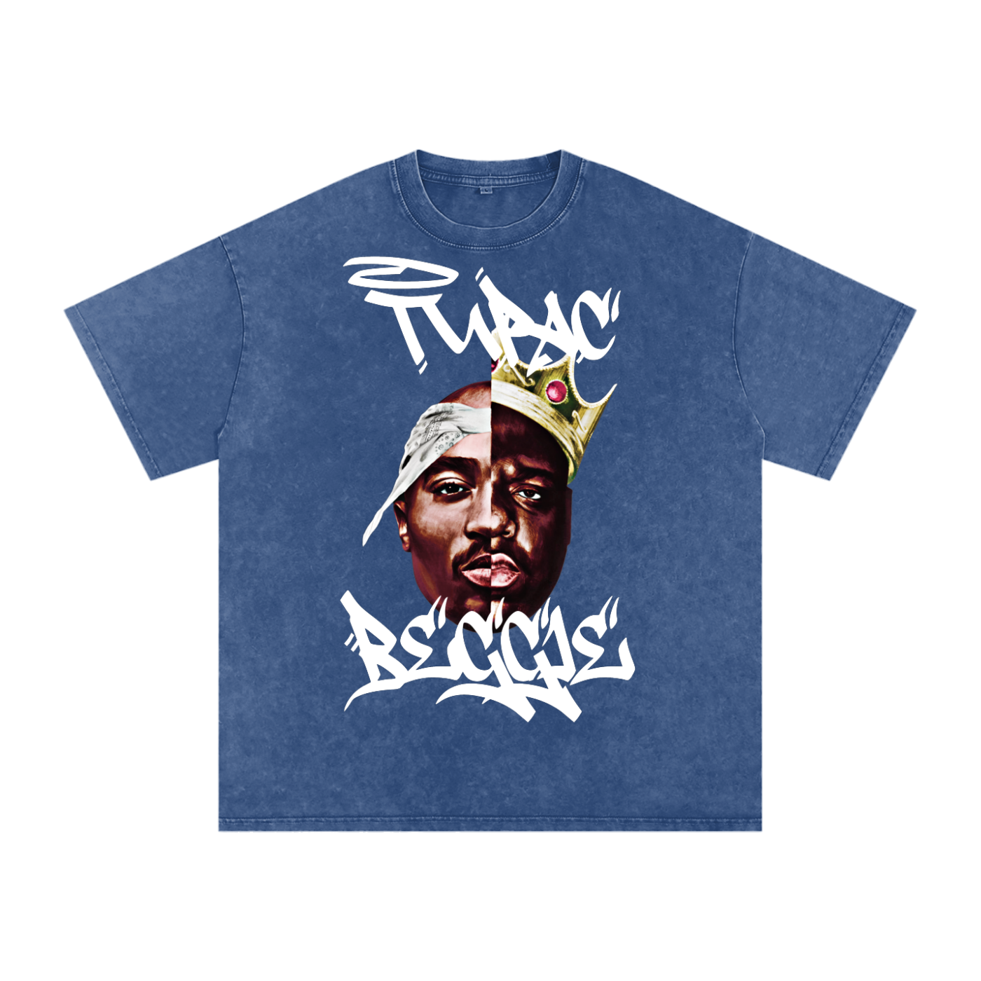 Tupac x Biggie Acid Wash Oversize T-Shirt