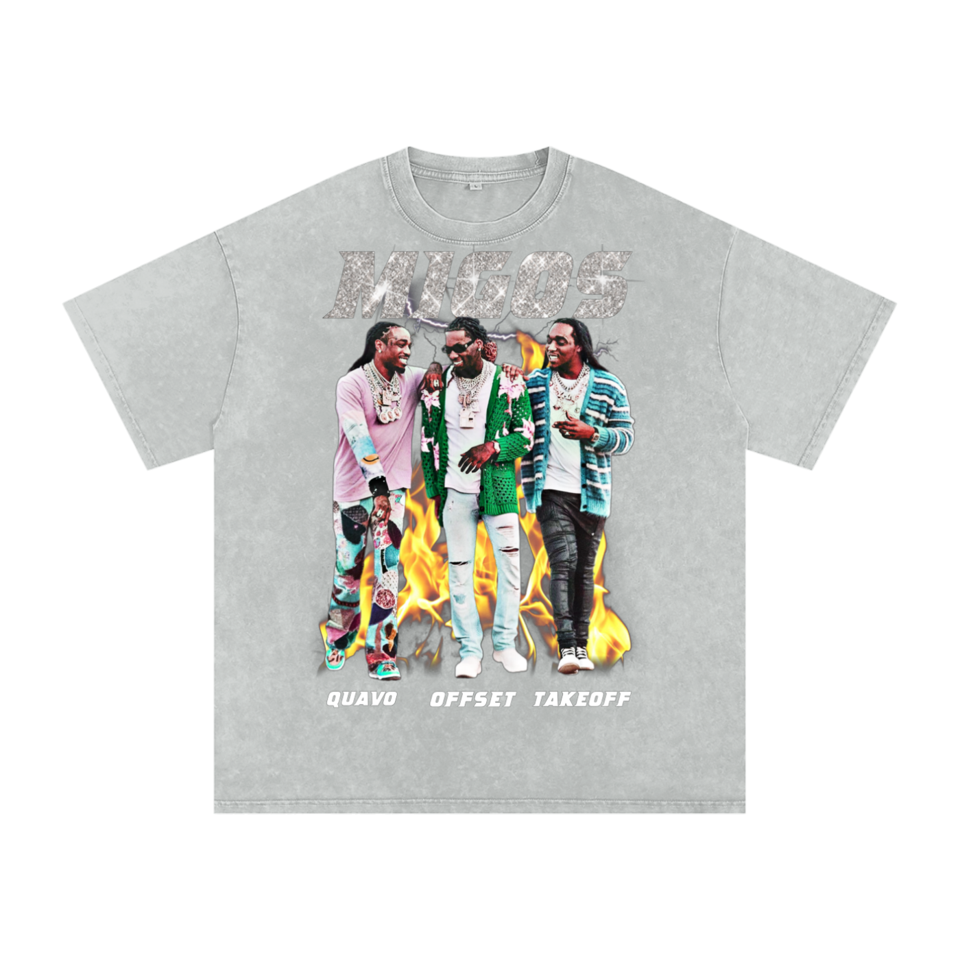 Migos Acid Wash Oversize T-Shirt