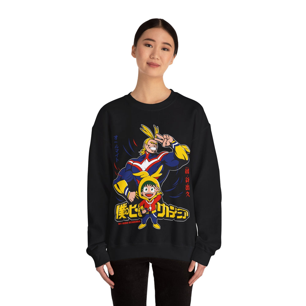 All Might and Deku Heavy Blend Crewneck Sweatshirt Printify