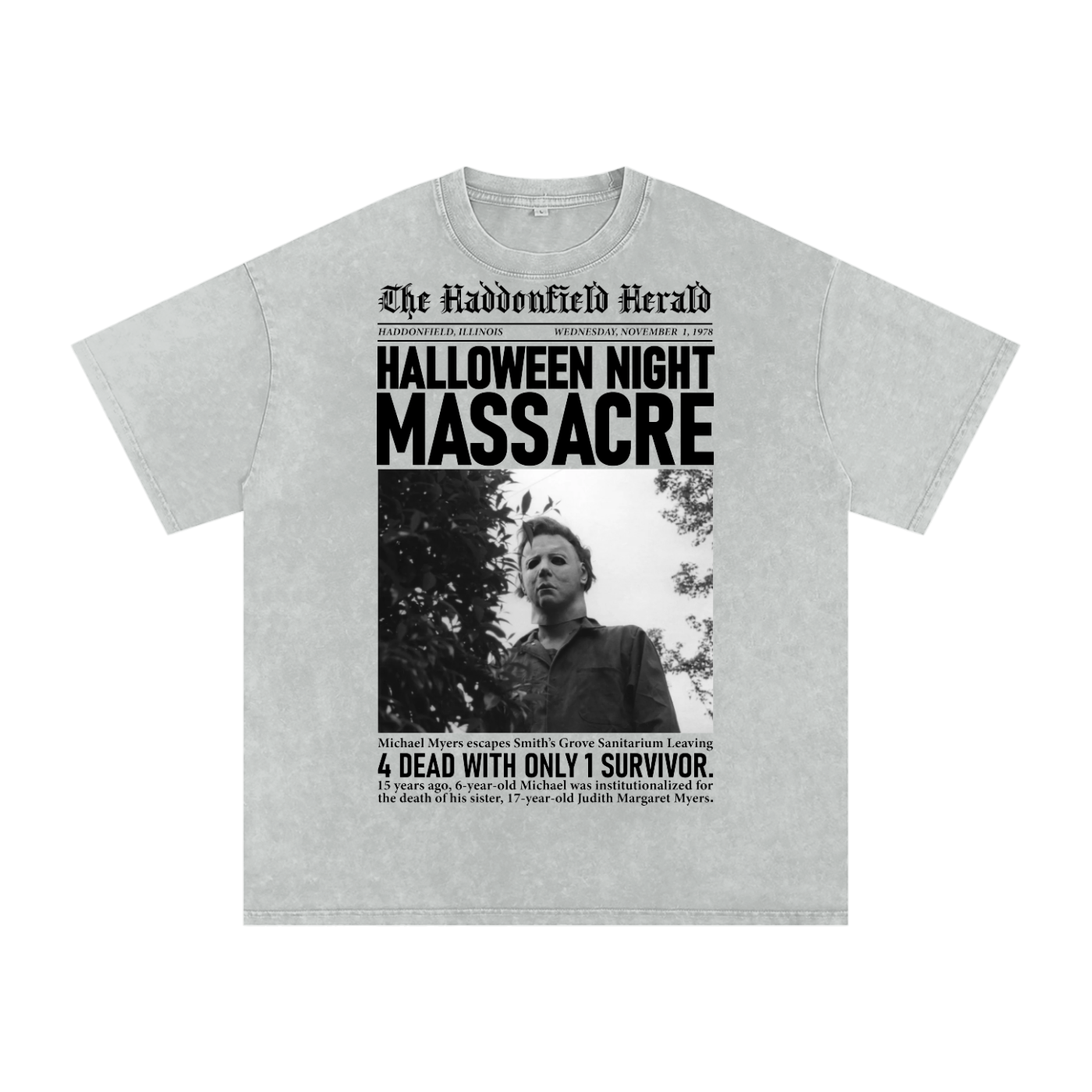 Micheal Myers Acid Wash Oversize T-Shirt