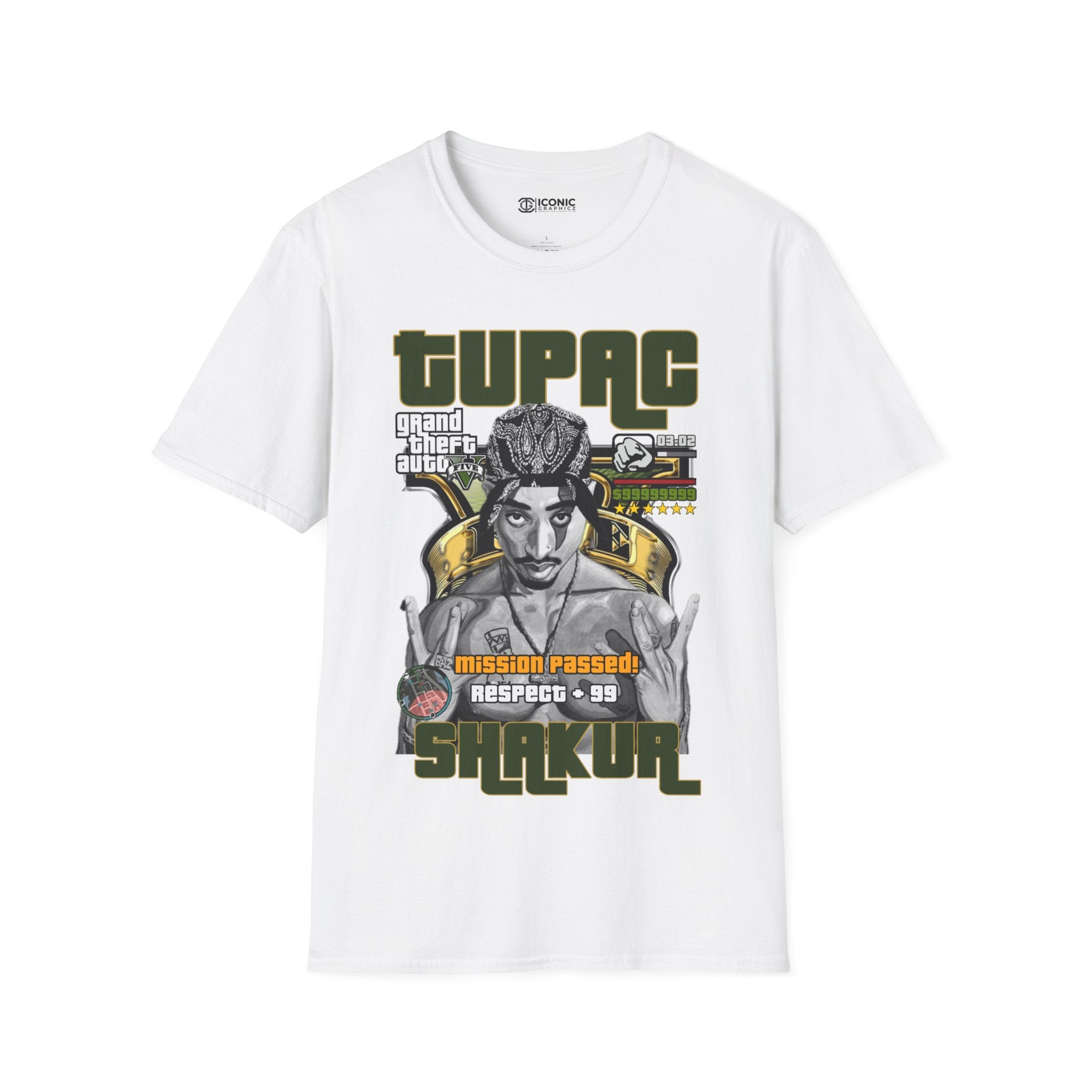 2 Pac Unisex Softstyle T-Shirt - IGZ Clothing 