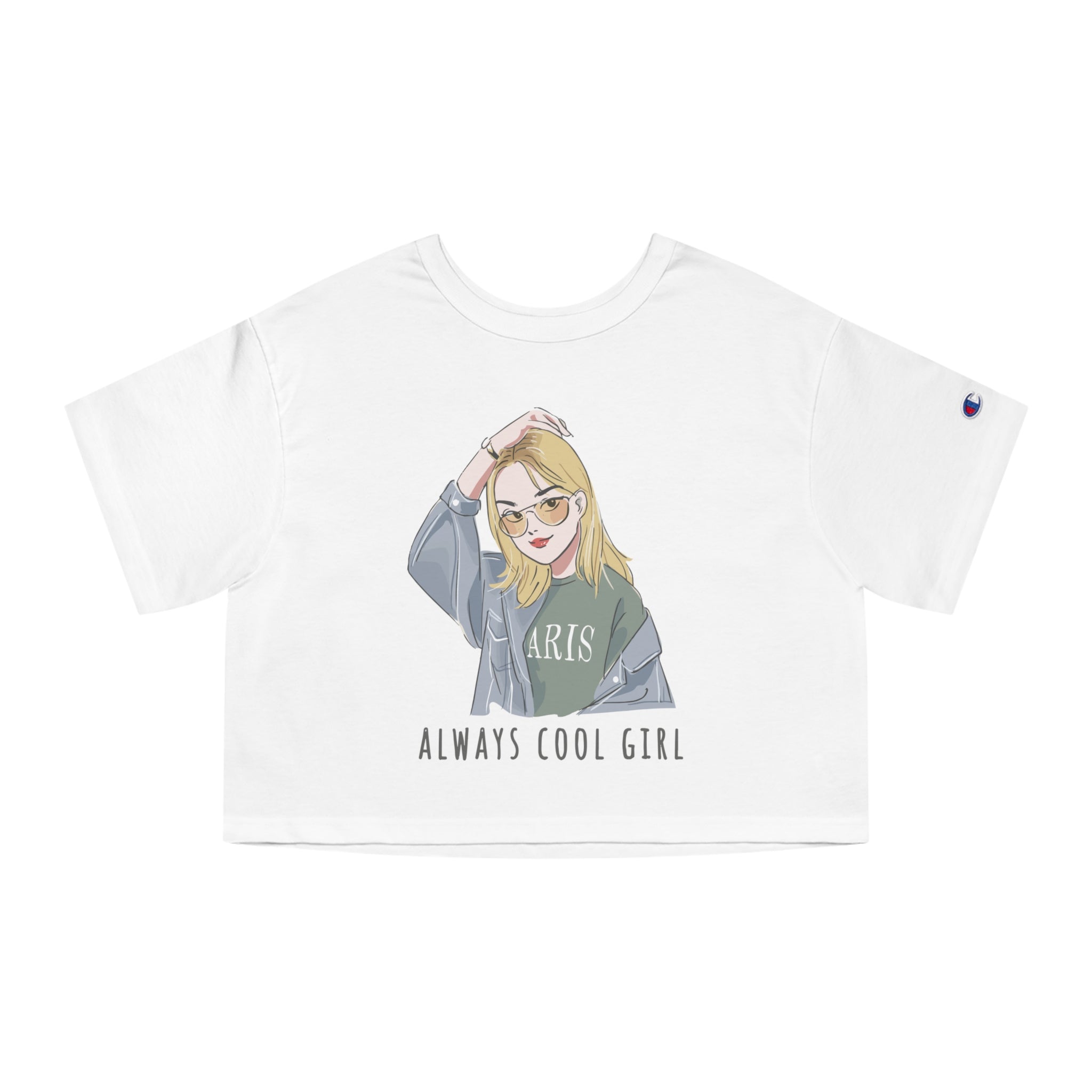 Always Cool Girl Champion Women's Heritage Cropped T-Shirt - IGZ Clothing 