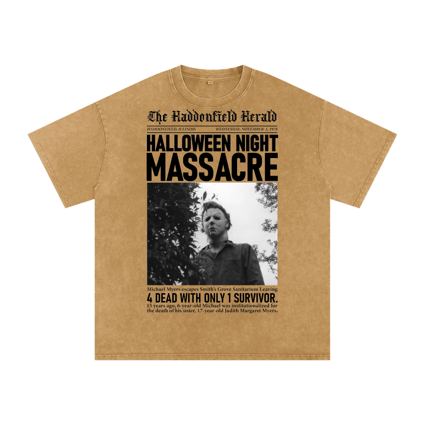 Micheal Myers Acid Wash Oversize T-Shirt