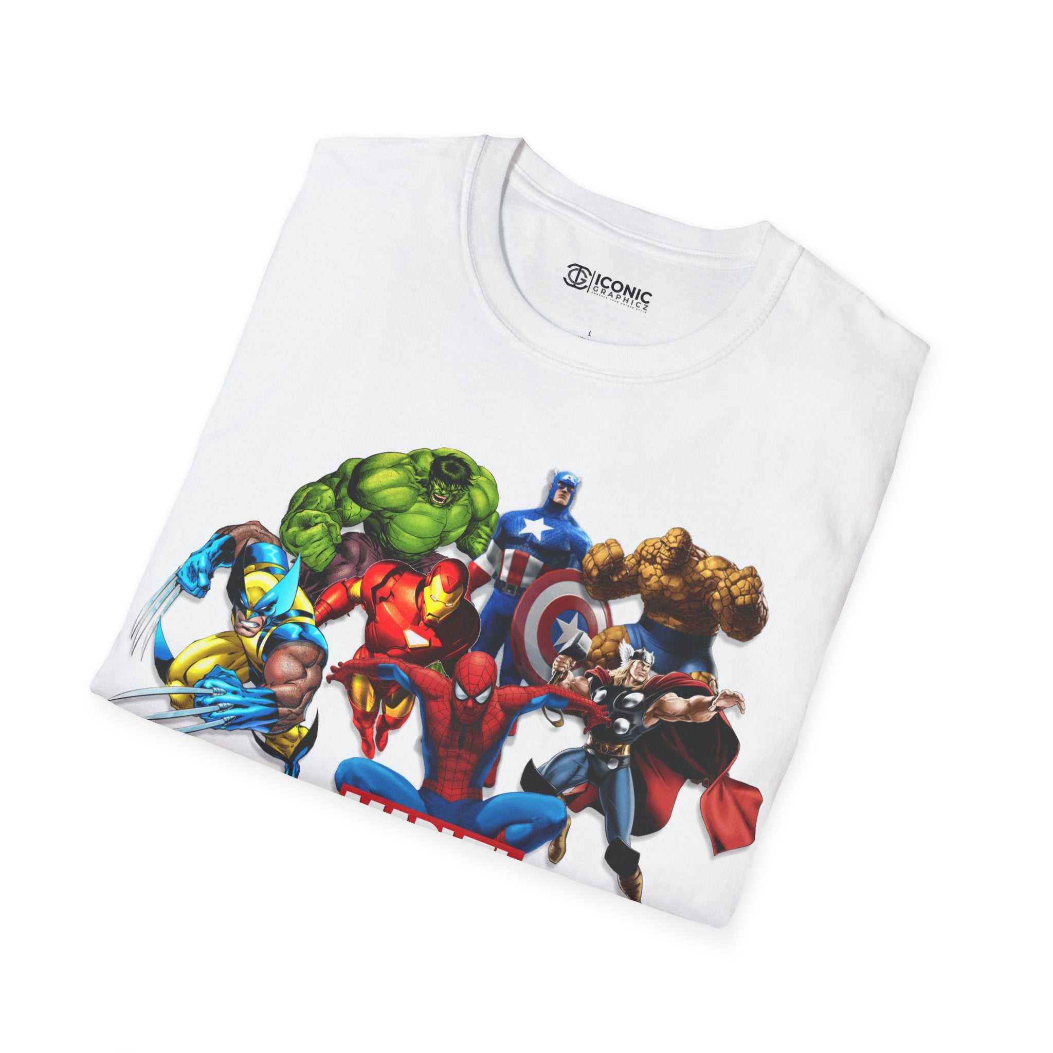 Marvel Heros Unisex Softstyle T-Shirt - IGZ Clothing 