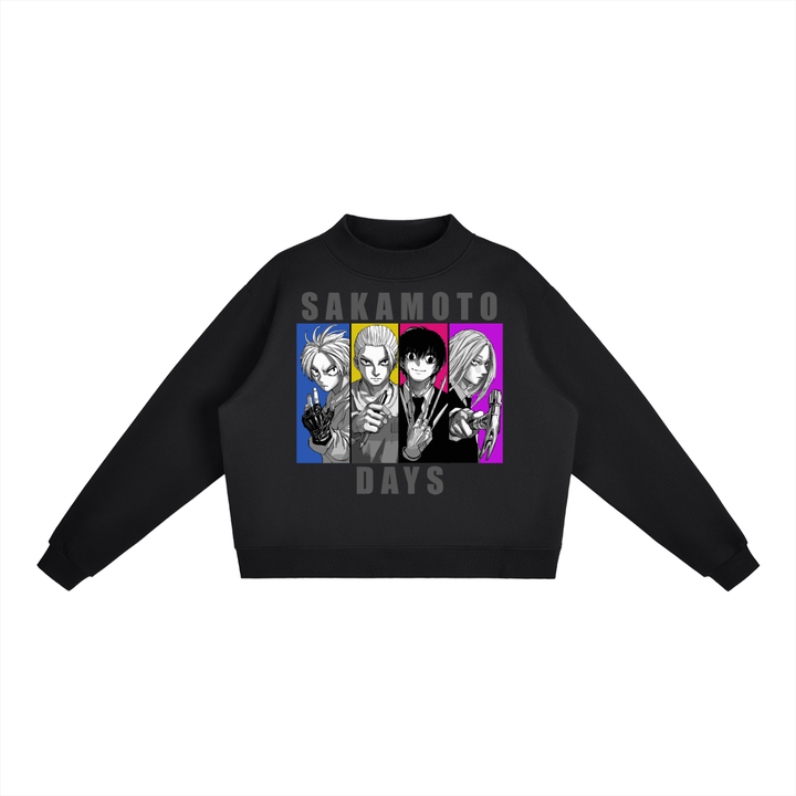 Sakamoto Days Essential Fleece Mid-Neck Crew Sweatshirt