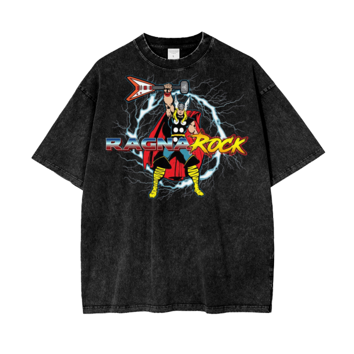 Thor Ragnarock Acid Wash Oversize T-Shirt - 