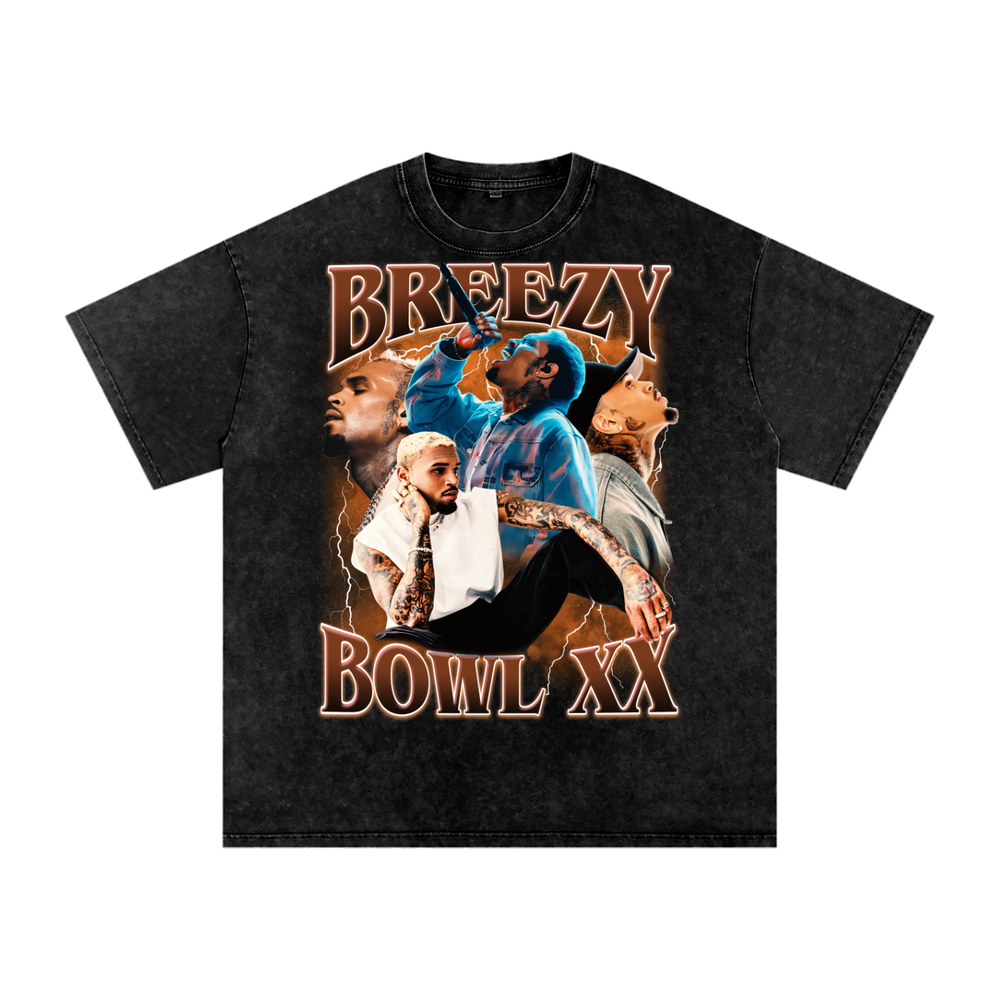 Chris Brown Breezy Bowl Acid Wash Oversize T-Shirt