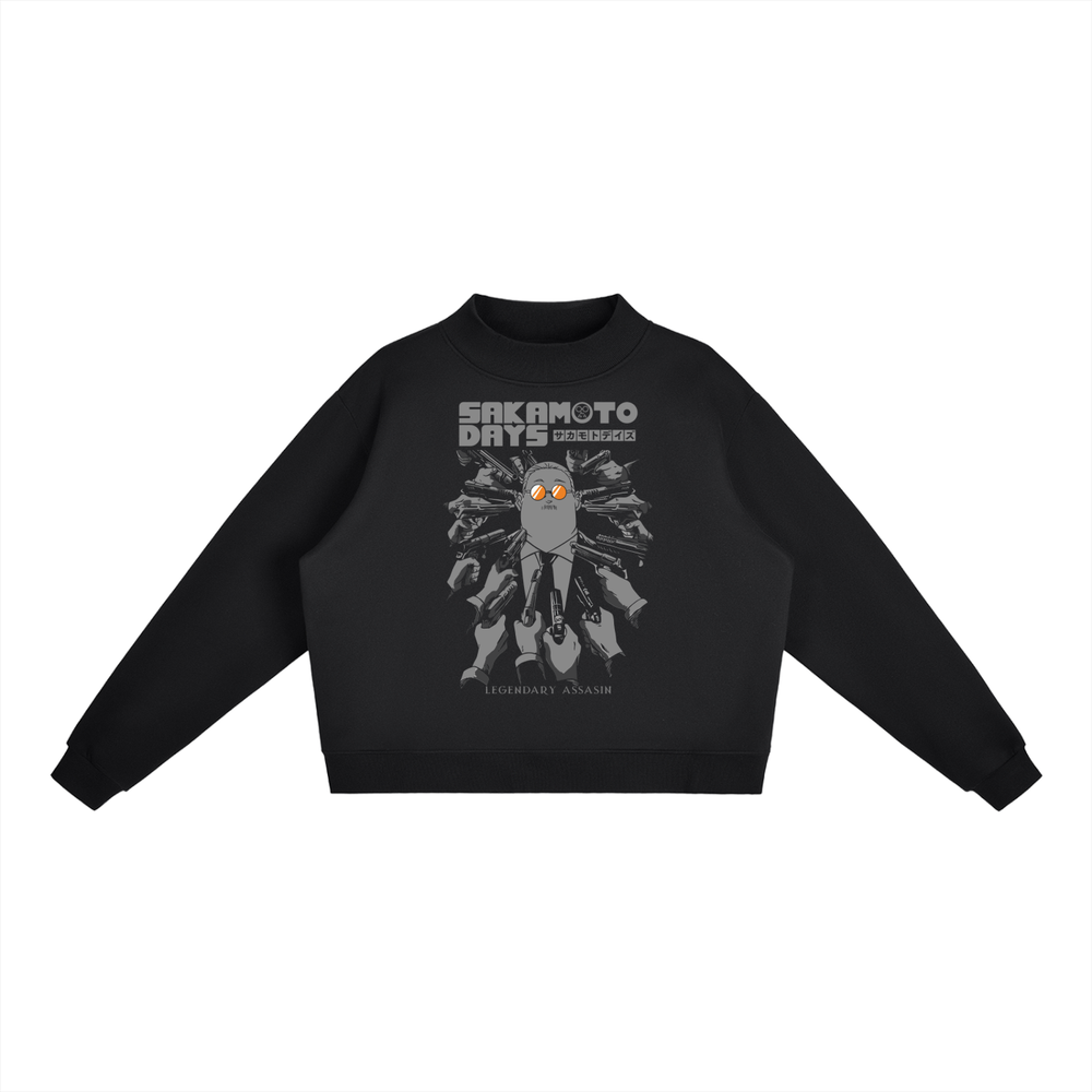 Sakamoto Days Essential Fleece Mid-Neck Crew Sweatshirt